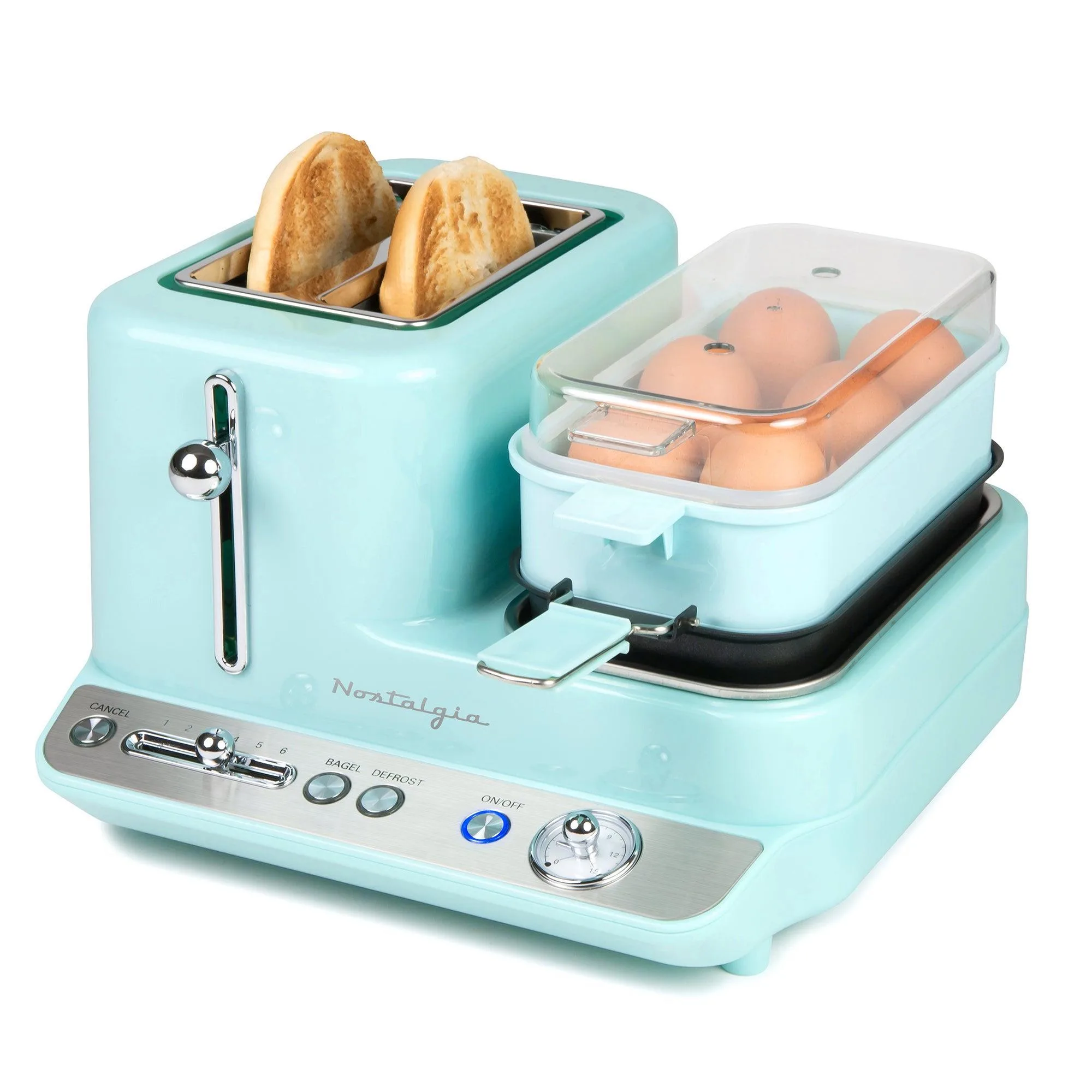 Nostalgia 3-in-1 Aqua Breakfast Station w/Toaster