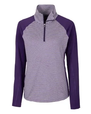 Cutter & Buck Forge Tonal Stripe Stretch Half Zip Womens Top view 5