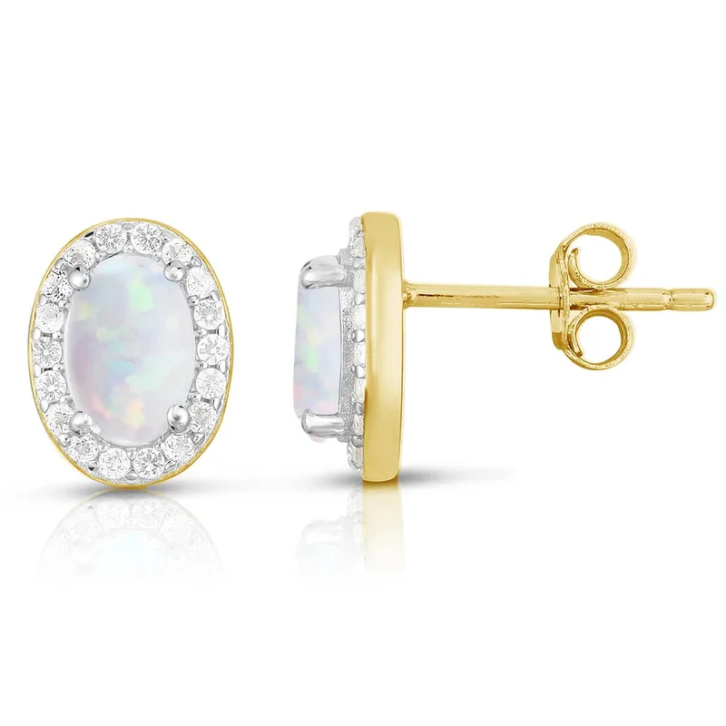 Jilco Inc Opal Earrings - 6x4mm