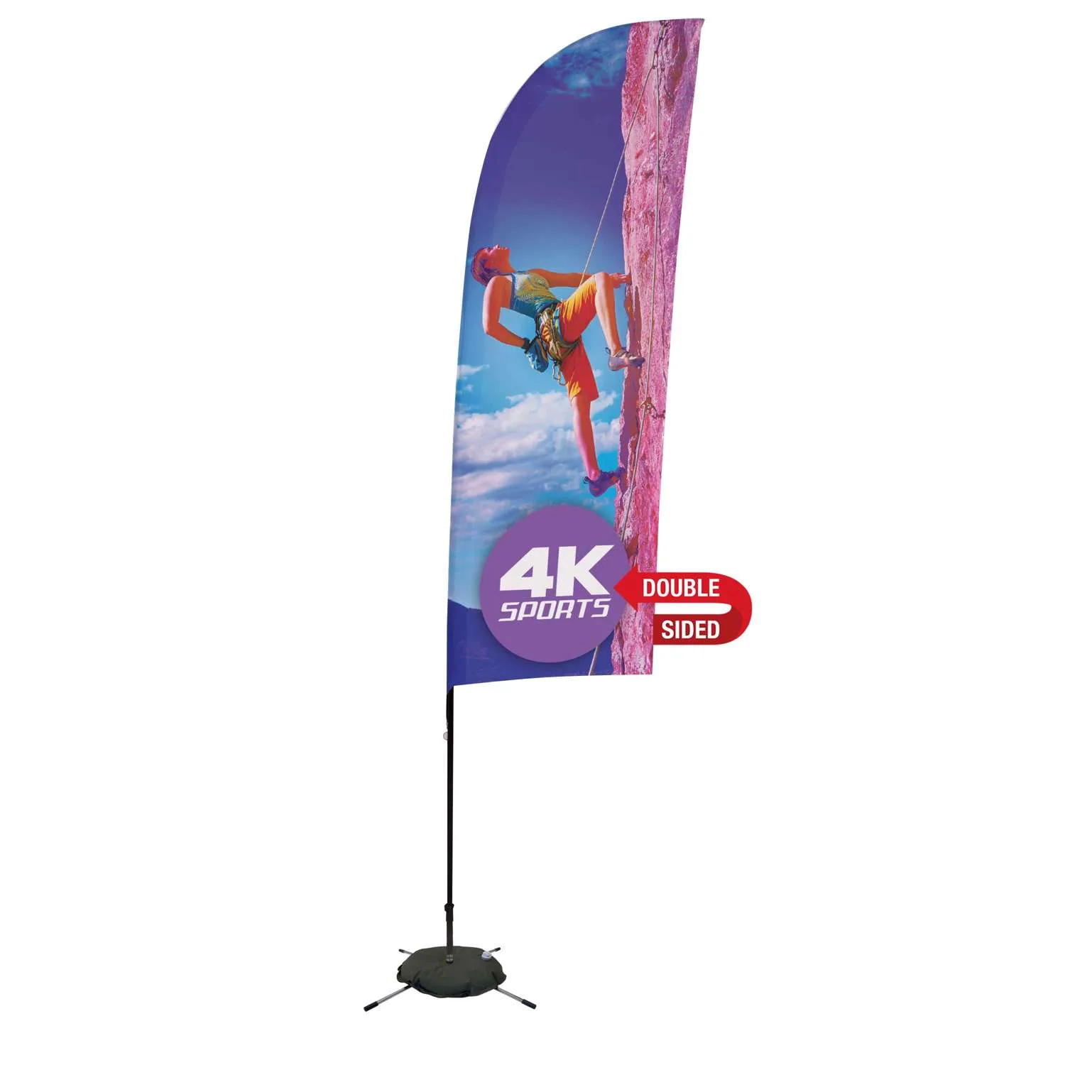 9' Streamline Blade Sail Sign Flag, 2-Sided, Scissor Base