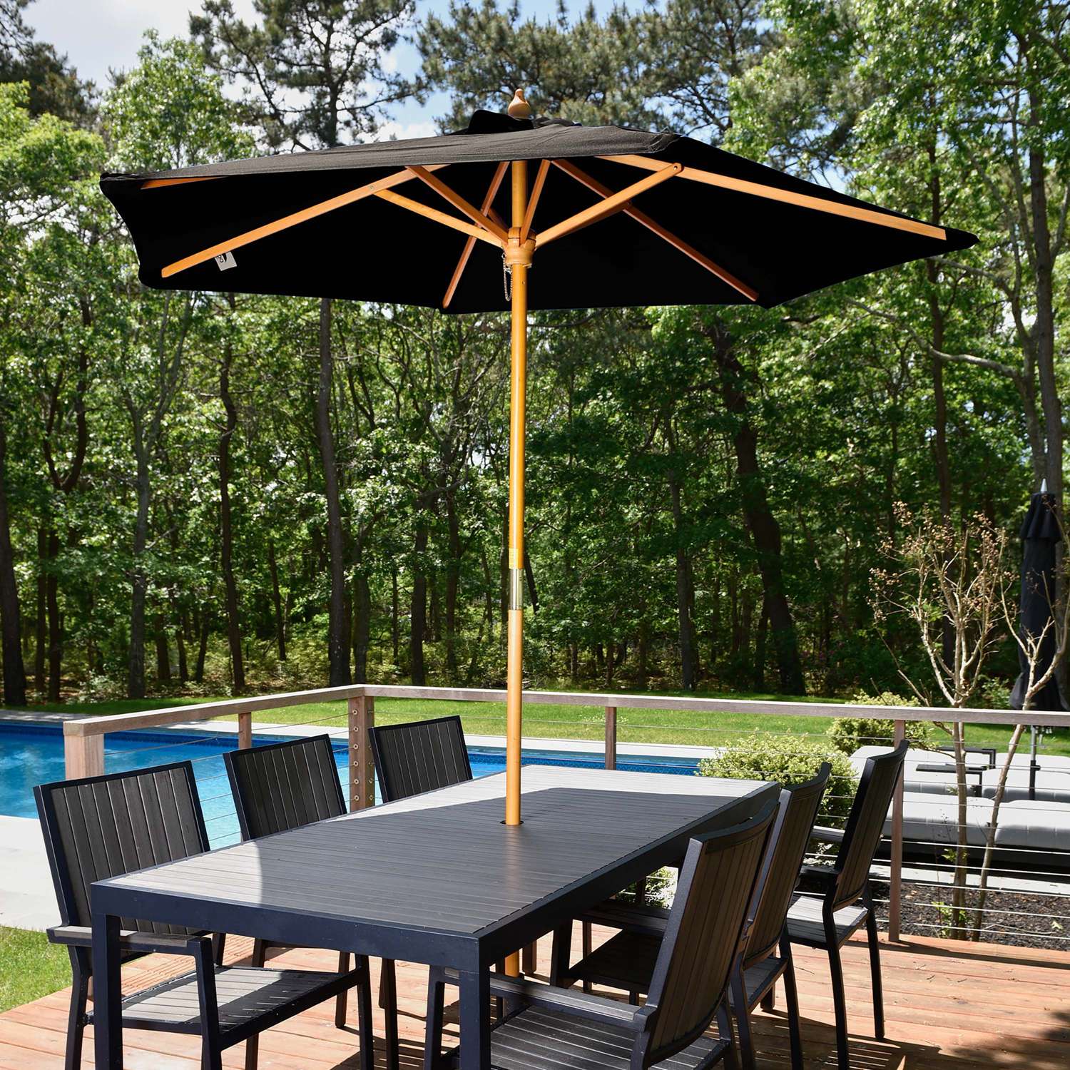 7' Wood Market Umbrella Kit (1 Imprint) view 3