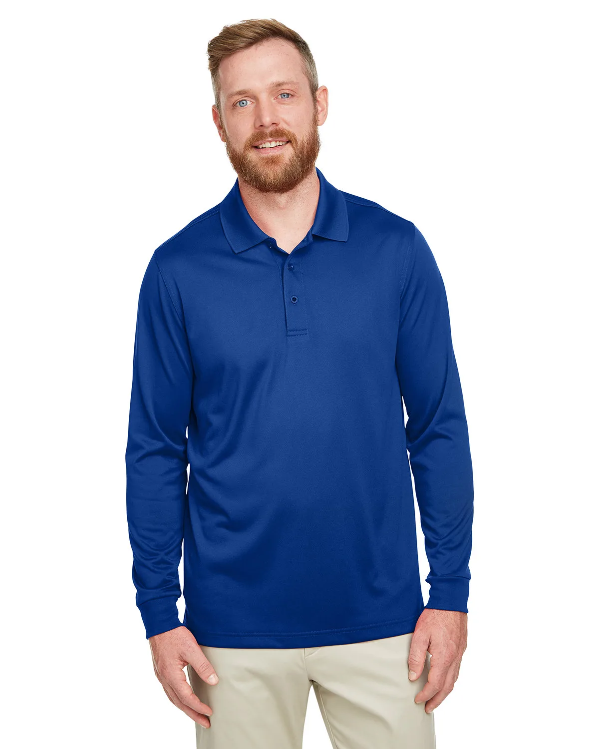 Harriton Men's Tall Advantage Long Sleeve Snag Protection Plus IL Polo view 5