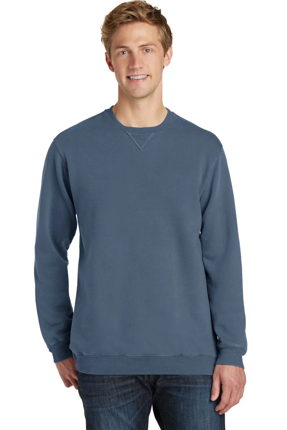 Port & Co™ Beach Wash® Garment-Dyed Crewneck Sweatshirt view 3