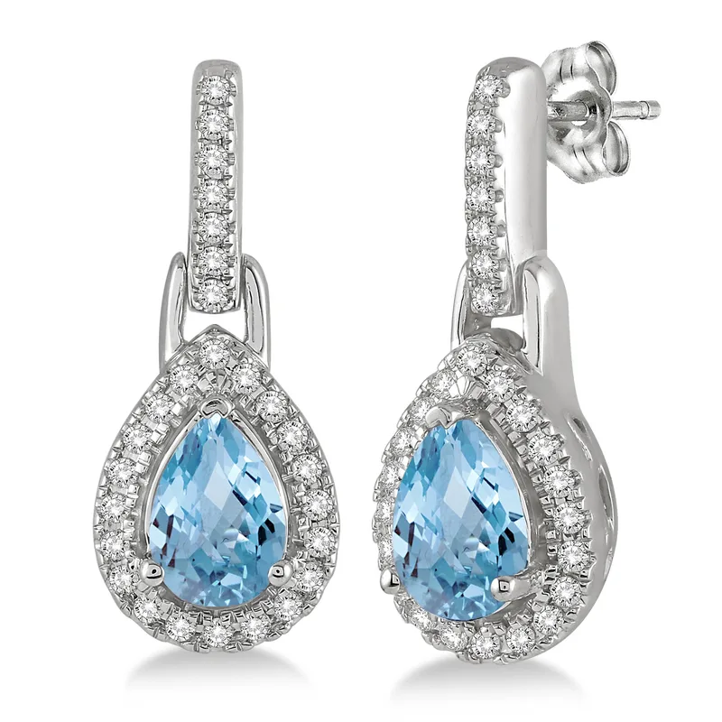Jilco Inc Pear Shaped Aquamarine Earrings
