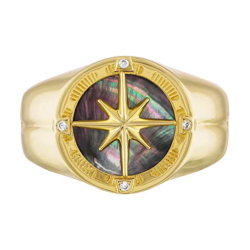 Bulova Jewelry Marine Star Sterling Silver Diamond Ring - Size 10