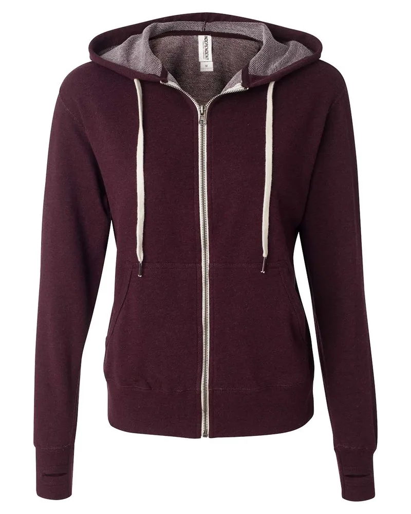 Independent Trading Co.® Unisex Heathered French Terry Full-Zip Hooded Sweatshirt view 4