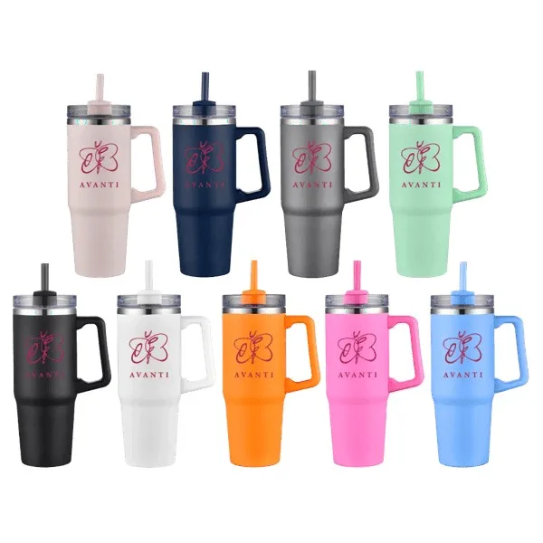 Houston 30 oz Vacuum Travel Mug w Straw view 2