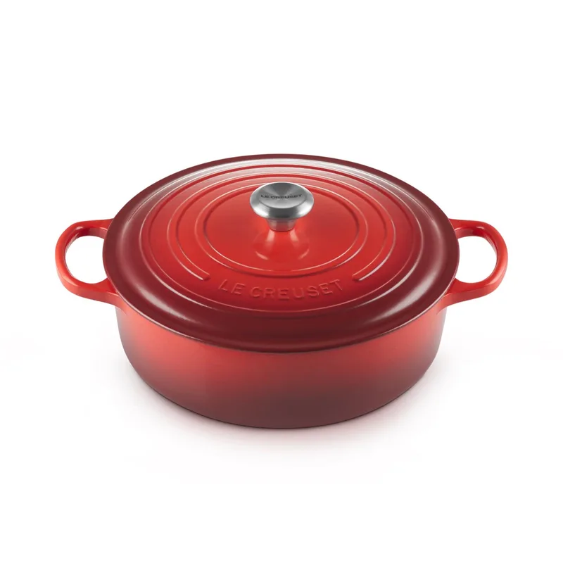 Le Creuset 6.75Qt Signature Cast Iron Round Wide Oven Cerise