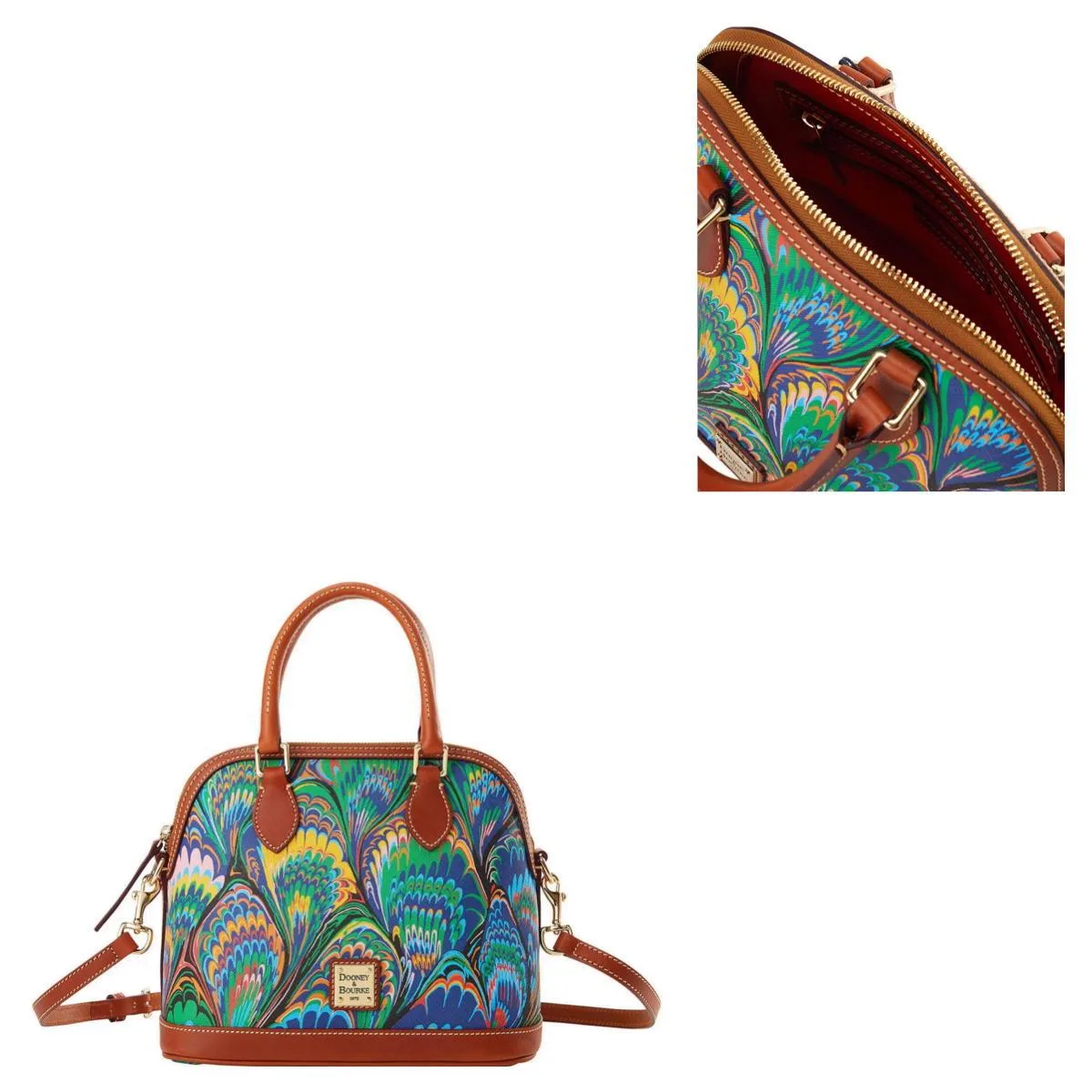 Dooney & Bourke Blue Plumes Satchel