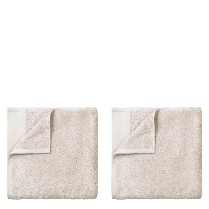 Blomus Riva Organic Terry Bath Towel 28 X 55 - Set Of 2 - Moonbeam Beige