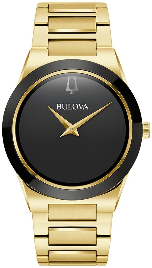 Bulova Watches Men's Modern Millennia Stainless Steel Bracelet Watch Black Dial