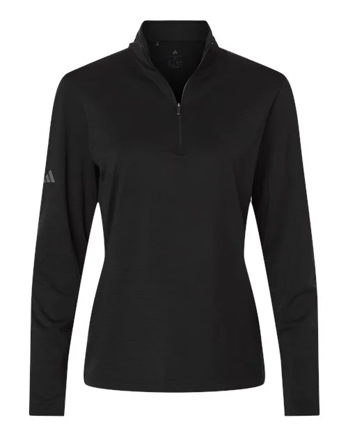 Adidas® Women's Textured Stripe Quarter-Zip Pullover Shirt view 2