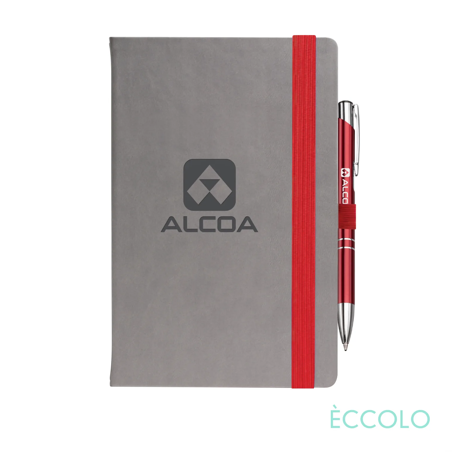 Journal & Clicker Pen, Red/Red