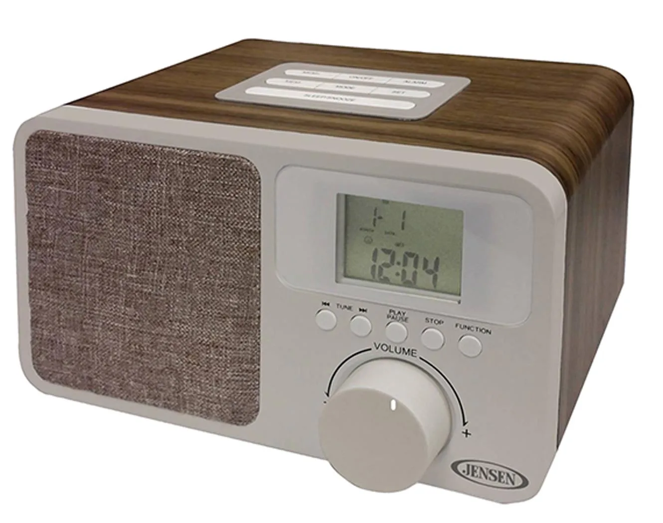 Jensen Audio Digital Am/Fm Dual Alarm Clock Radio w/Wood Cabinet