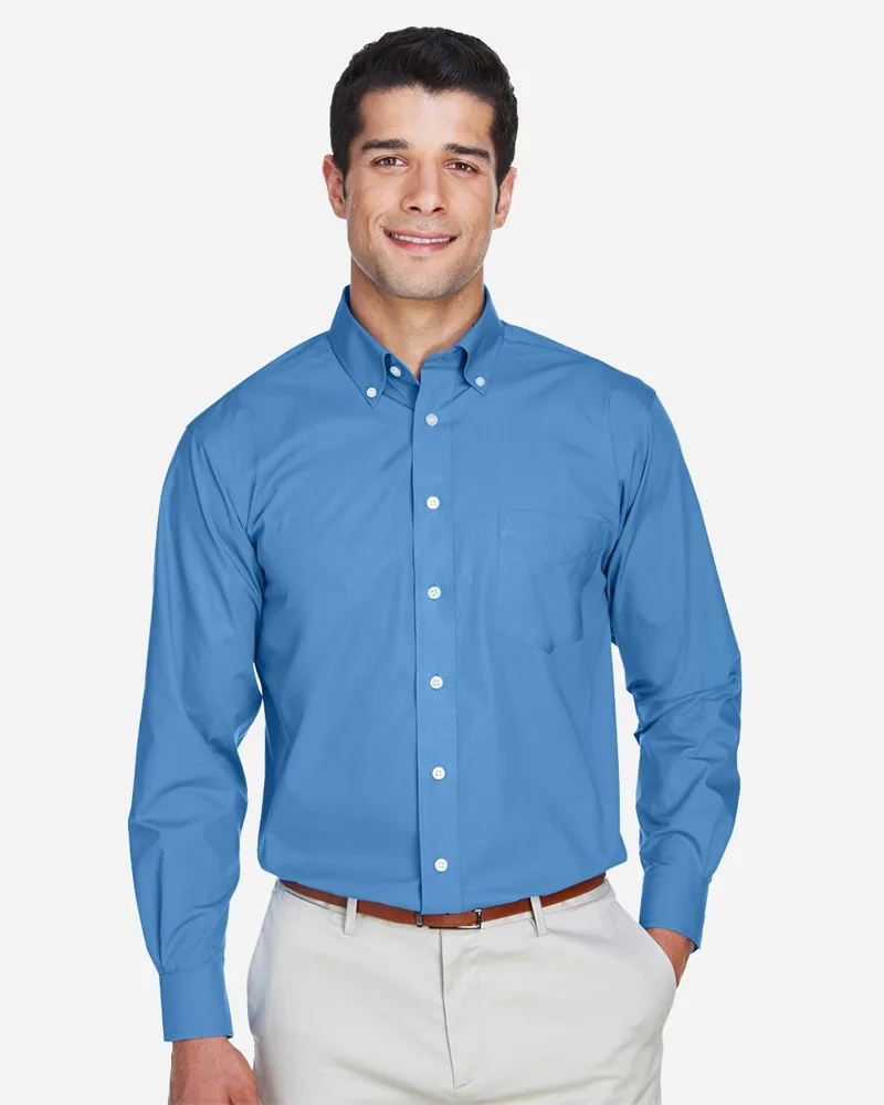 Devon and Jones® Men's Tall Crown Collection® Broadcloth Long Sleeve Woven Dress Shirt view 2