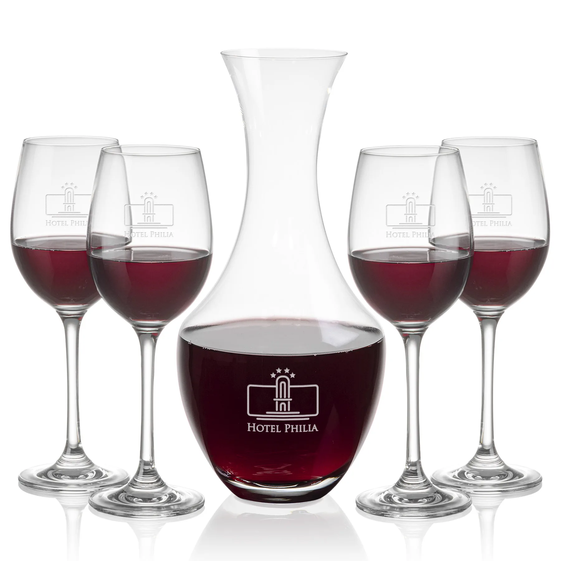 Stemmed Set, Burlington Wine Set, Carafe & 4 Wine