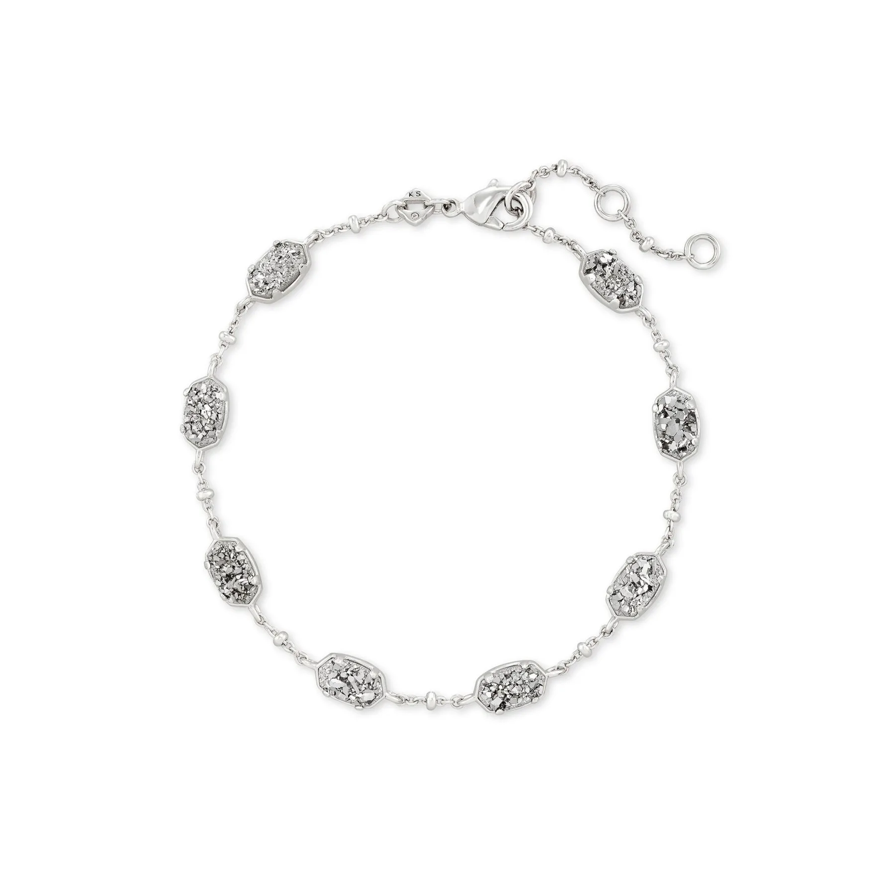 Kendra Scott Emilie Silver Chain Bracelet in Platinum Drusy