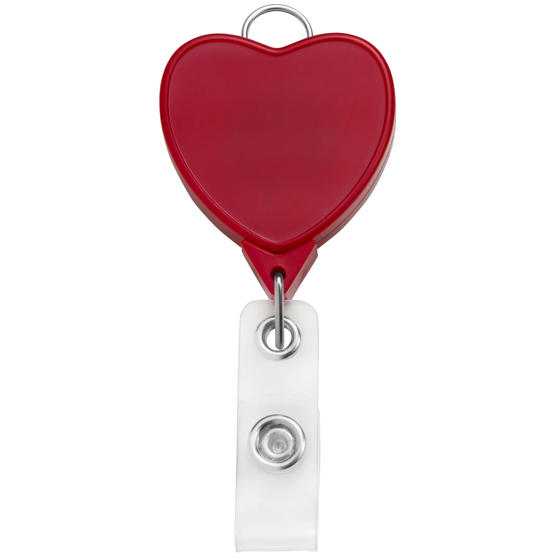 Jumbo Heart Retractable Badge Reel w/lanyard attachment view 2