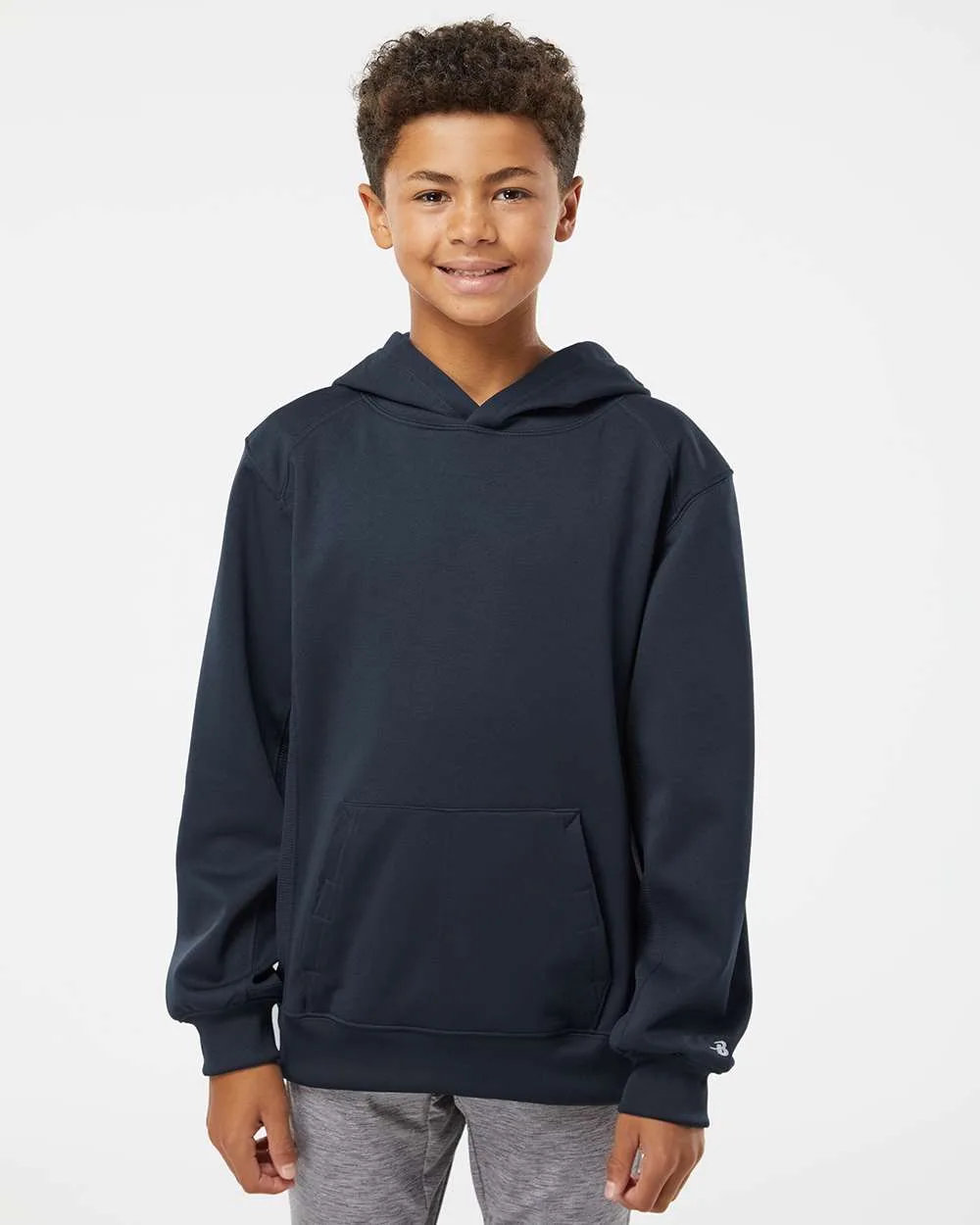 Badger Youth Performance Fleece Hooded Sweatshirt view 4