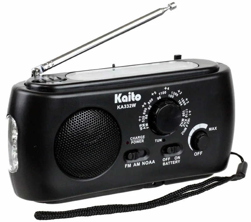 Kaito Emergency Radios & Wireless Mics Kaito Ka332W Weather Radio w/Am/Fm Flashlight Crank Solar