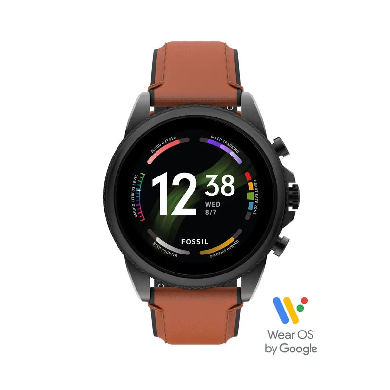Fossil Men's Gen 6 Brown Leather Strap Smartwatch W/ Heart Rate