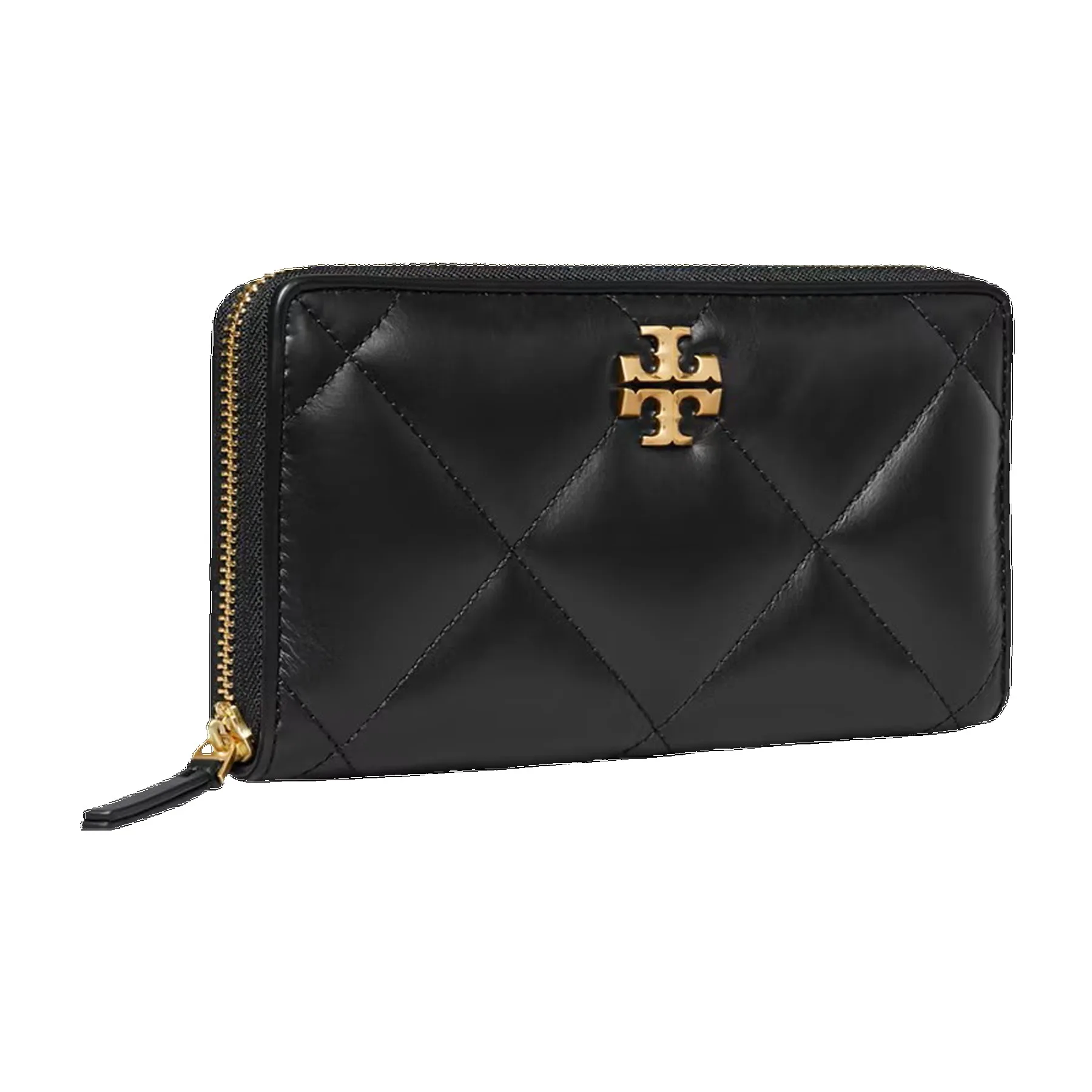 Tory Burch Kira Diamond Quilt Zip Continental Wallet - Black