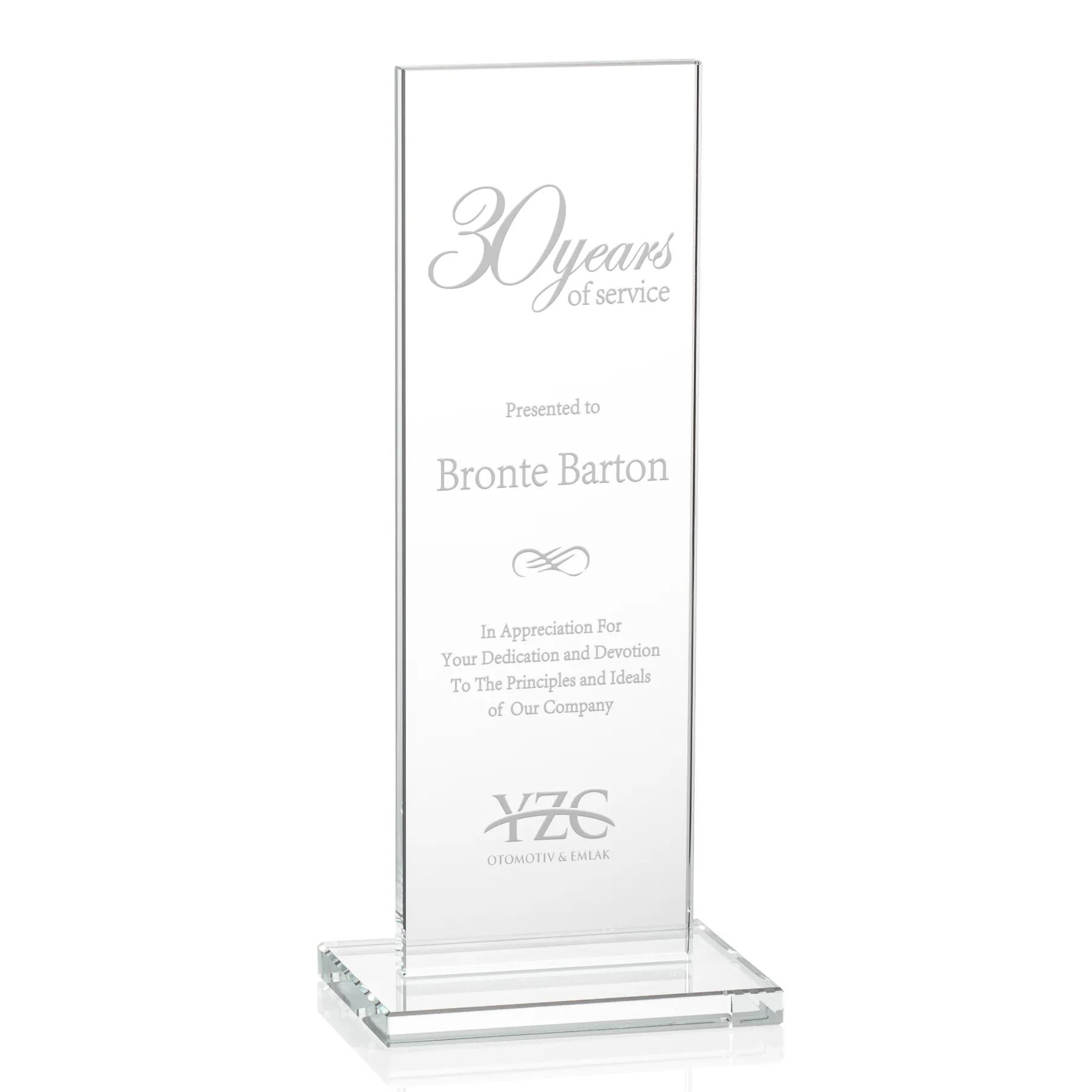 Deep Etch, Standard base, Clear, 4" x 9.375" x 3"