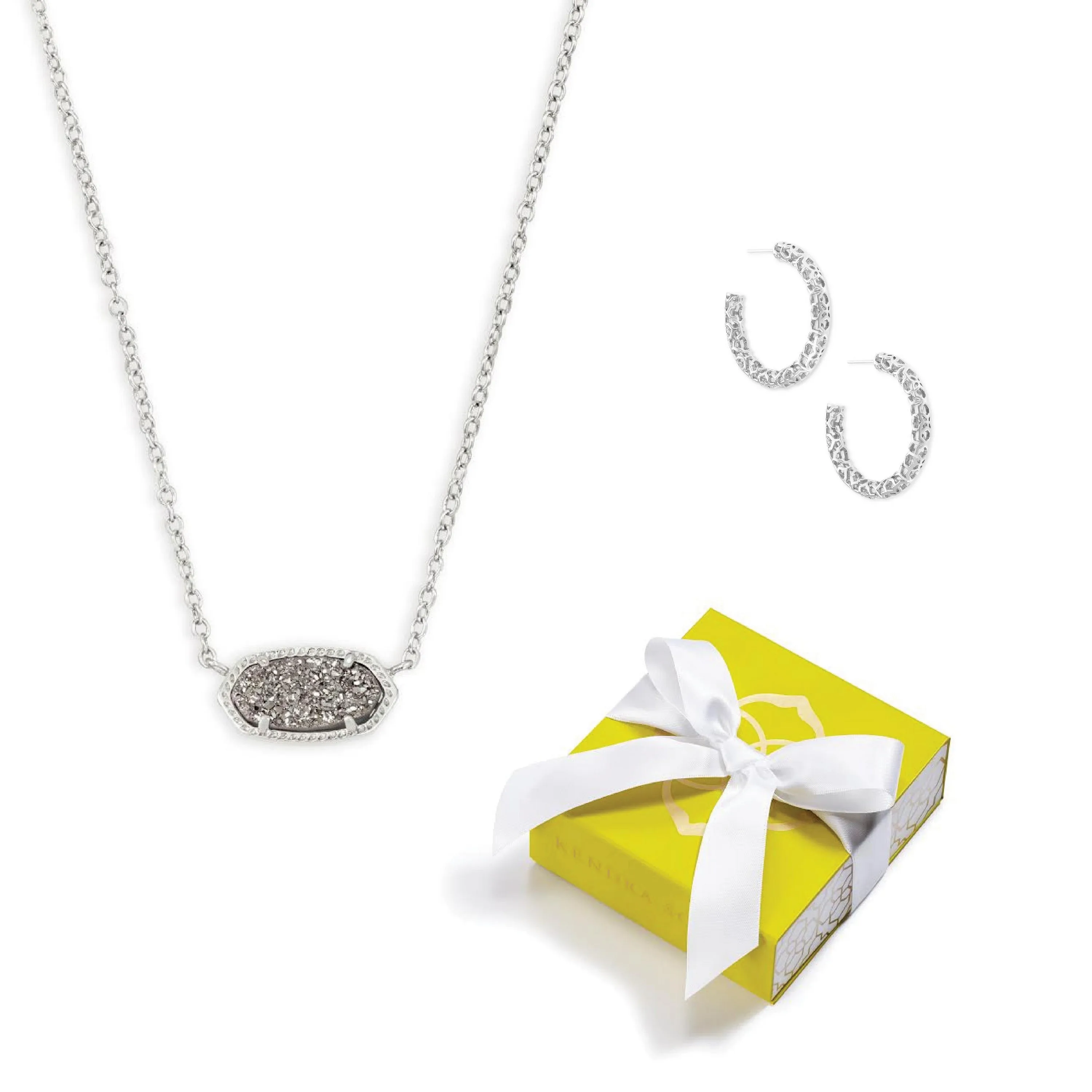 Kendra Scott Elisa/Maggie Combo Earring Necklace - Silver