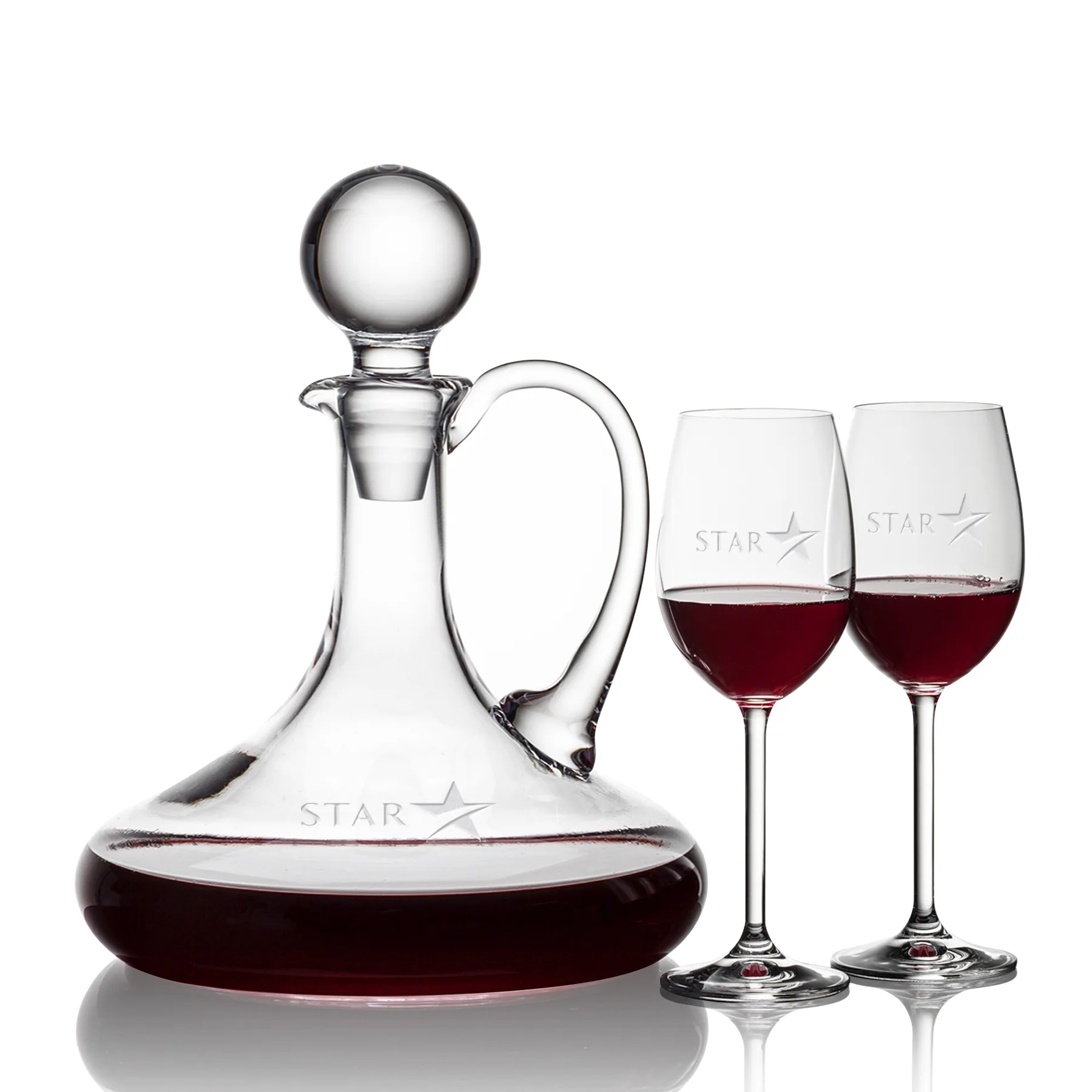 Stemmed Wine Set, Decanter & 2 Wine
