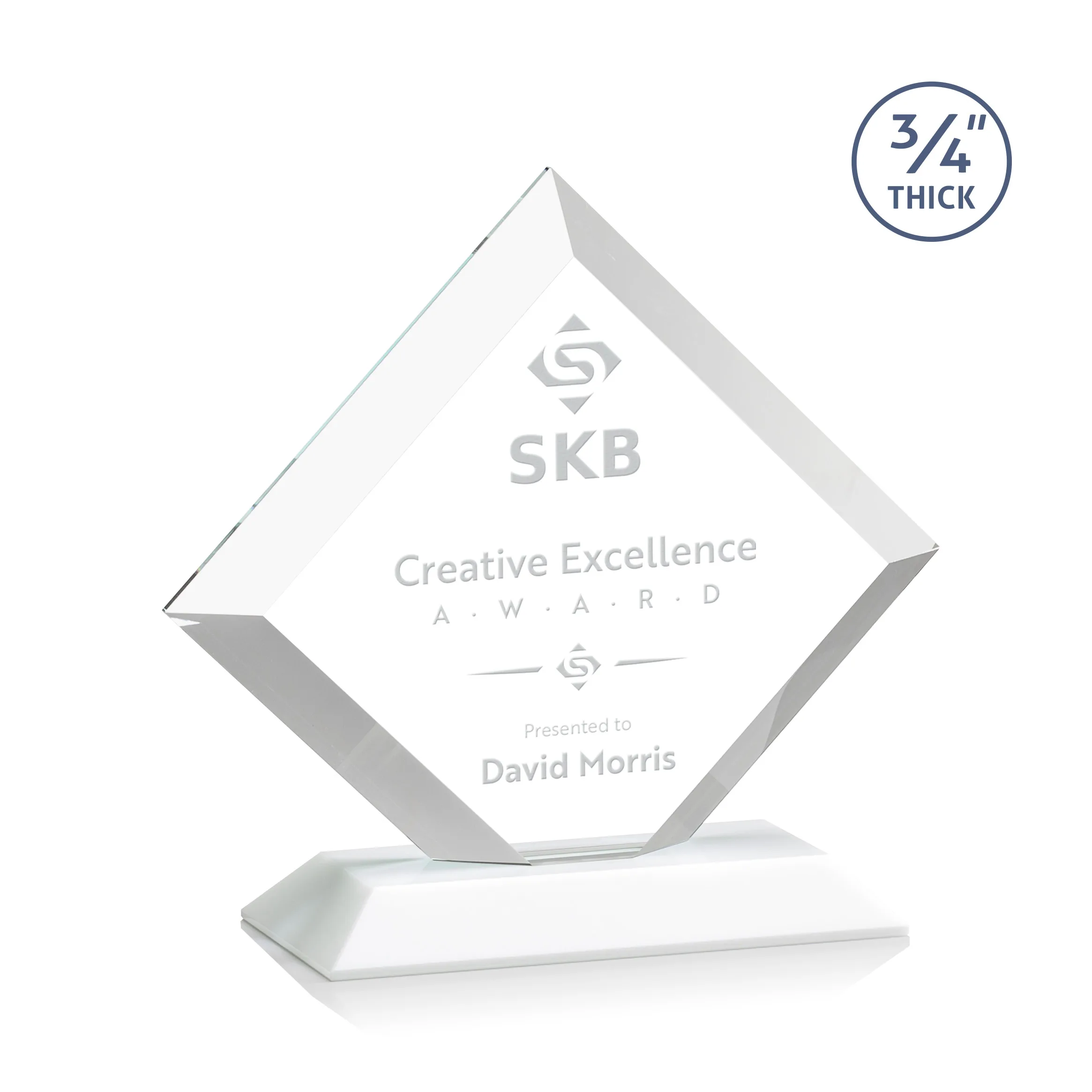 Deep Etch, Standard base, White, 8.25" x 7.75" x 3"