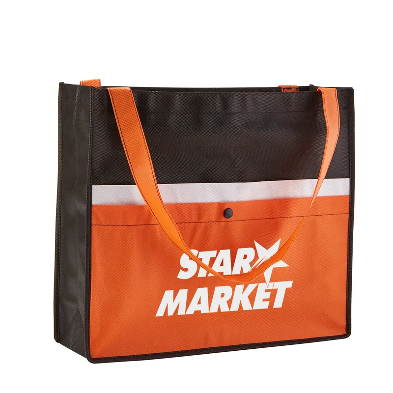 Corridor Non-Woven Snap Pocket Tote Bag view 3