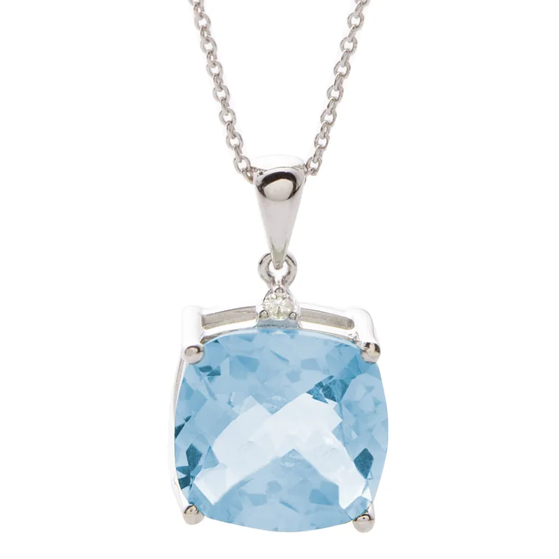 Jilco Inc Blue Topaz Necklace - Sterling Silver