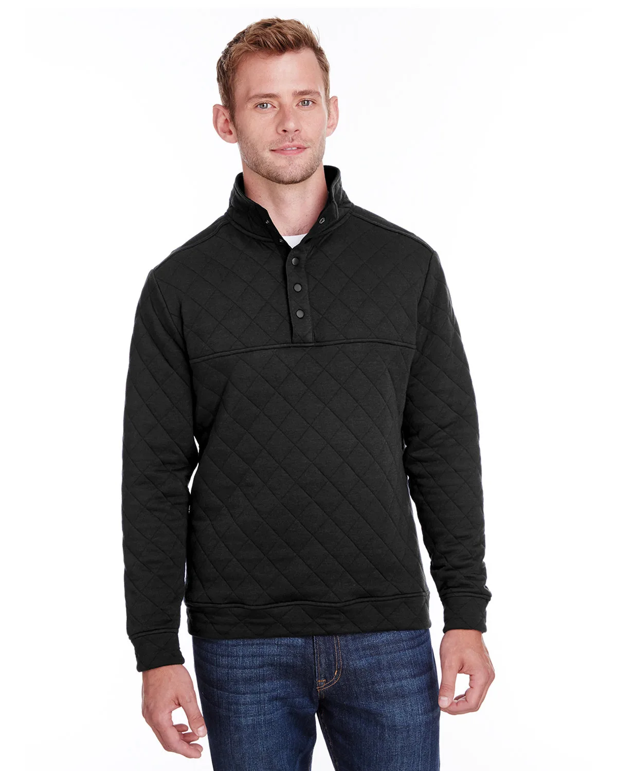 J AMERICA Adult Quilted Snap Pullover