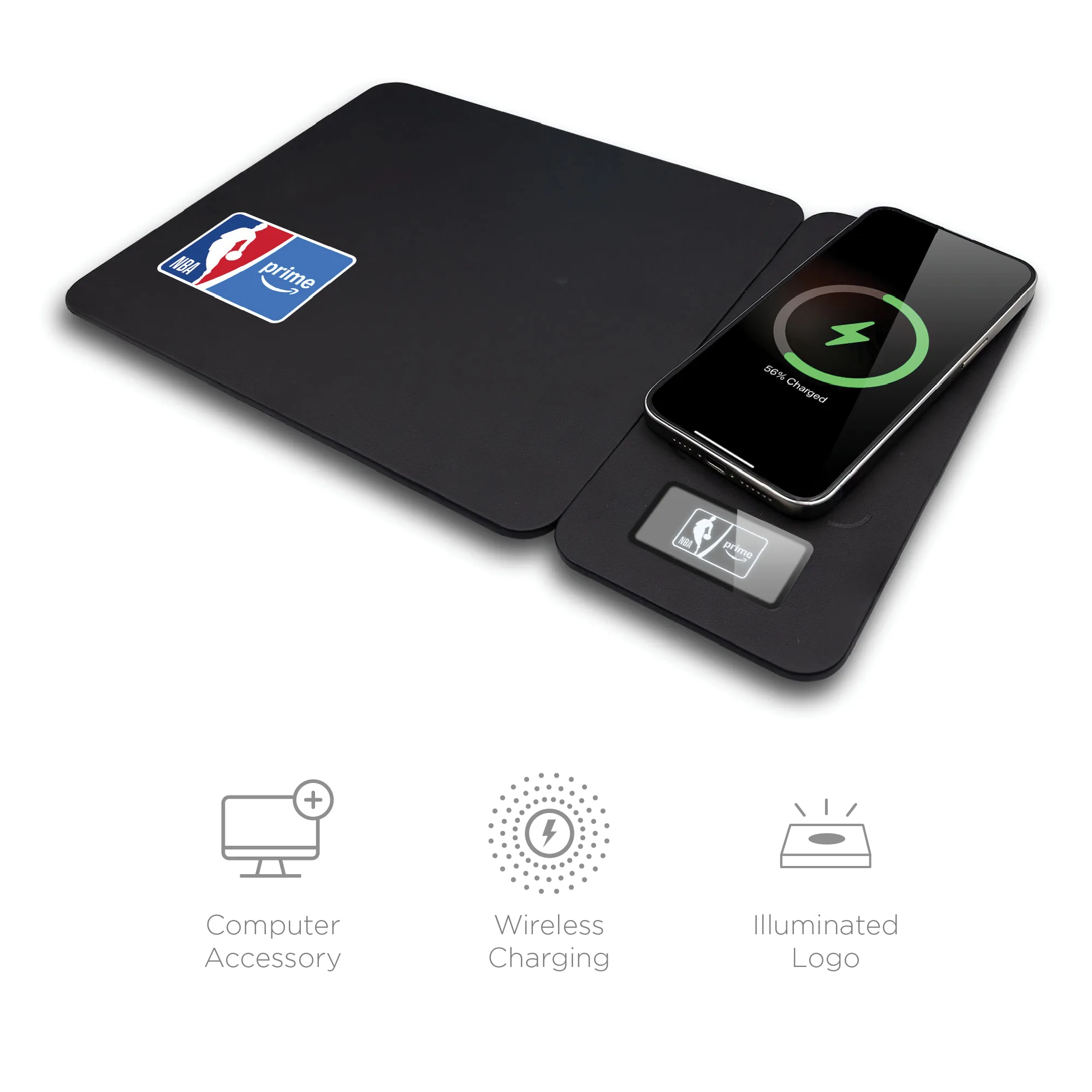 Slate, 15W Reversible Wireless Charger Mouse Pad view 4