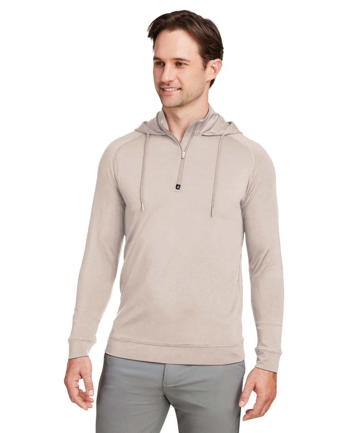 SWANNIES GOLF APPAREL Unisex Vandyke Quarter-Zip Hooded Pullover Sweater view 5