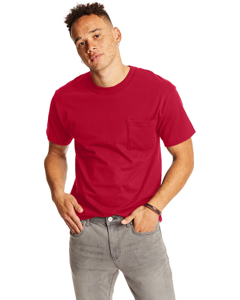 Hanes Printables Adult Beefy-T® with Pocket view 5