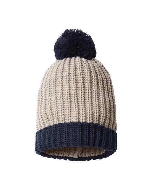 Richardson® Chunky Cable w/Cuff & Pom Beanie
