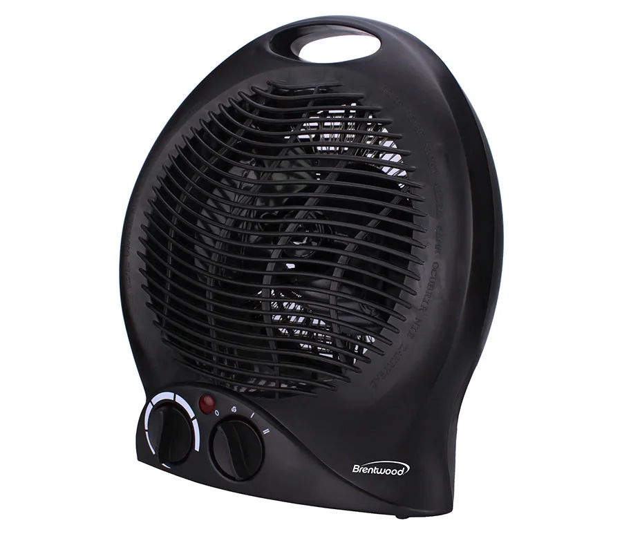 1500W Black Portable Electric Space Heater & Fan