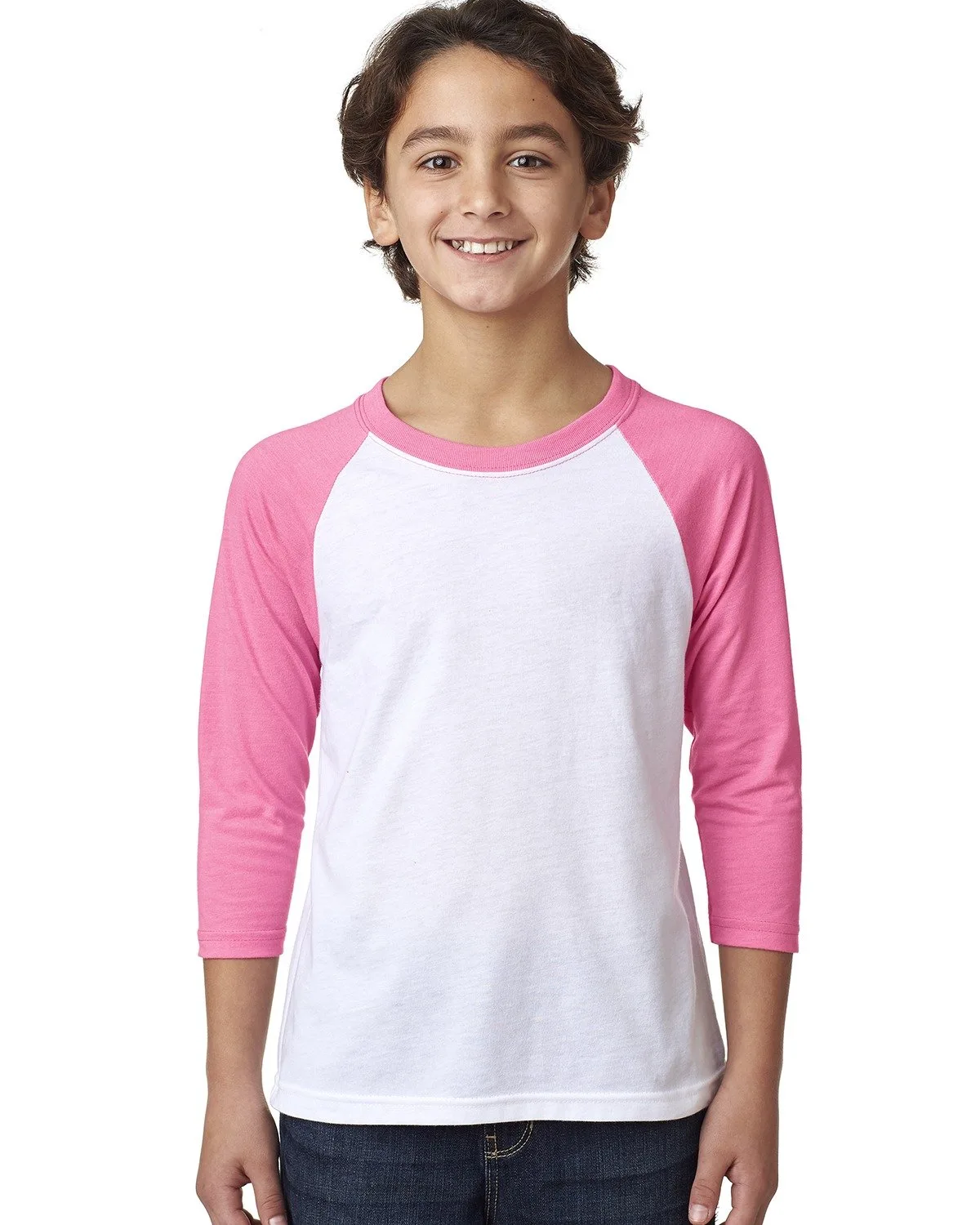 NEXT LEVEL APPAREL Youth CVC Three-Quarter Sleeve Raglan
