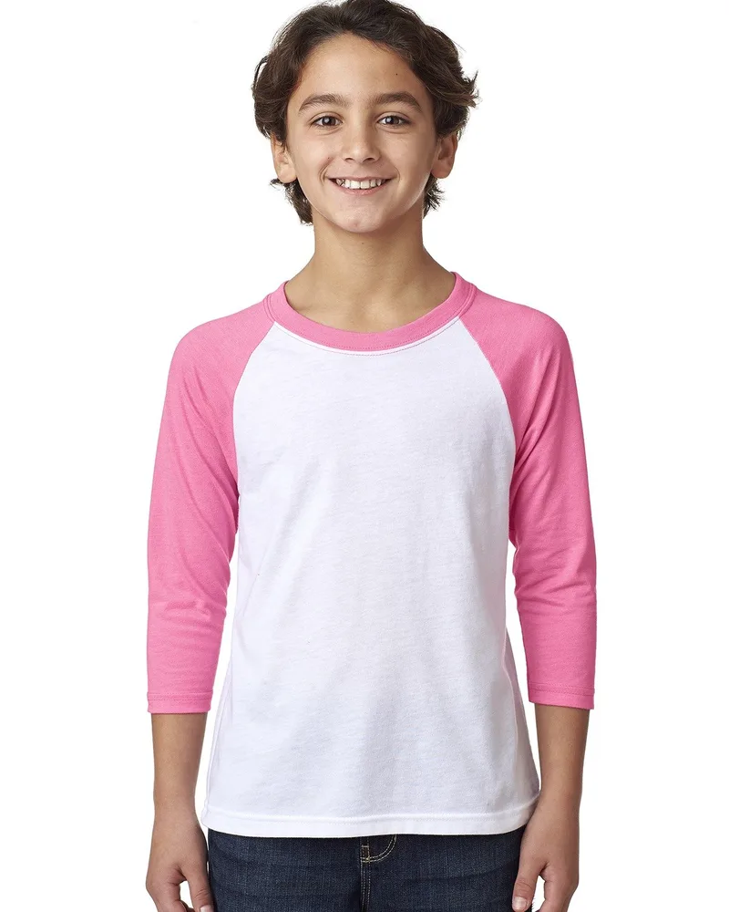 NEXT LEVEL APPAREL Youth CVC Three-Quarter Sleeve Raglan