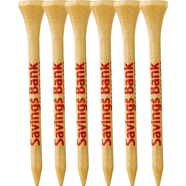 6 Pack of Wood Golf Tees view 3