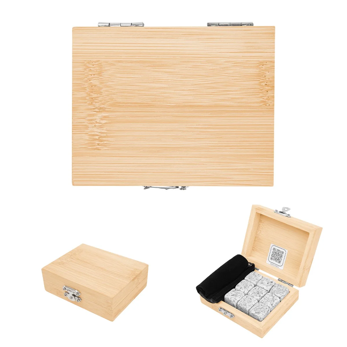Whiskey Stone Ice Cubes In Fsc® Bamboo Box view 3