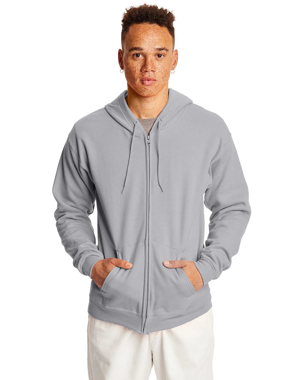 Hanes Printables Adult EcoSmart® Full-Zip Hooded Sweatshirt view 6
