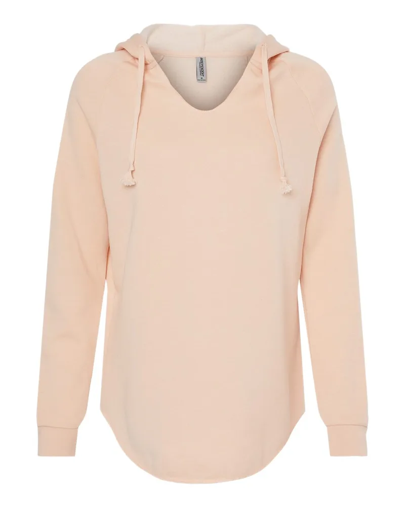Independent Trading Co.® Women's Lightweight California Wave Wash Hooded Sweatshirt view 2