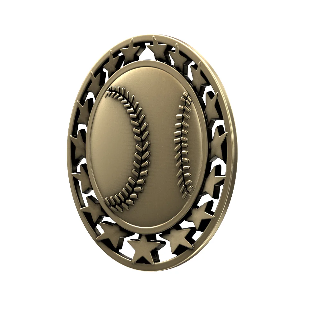 Antique Baseball Star Medal (2-1/2") view 5