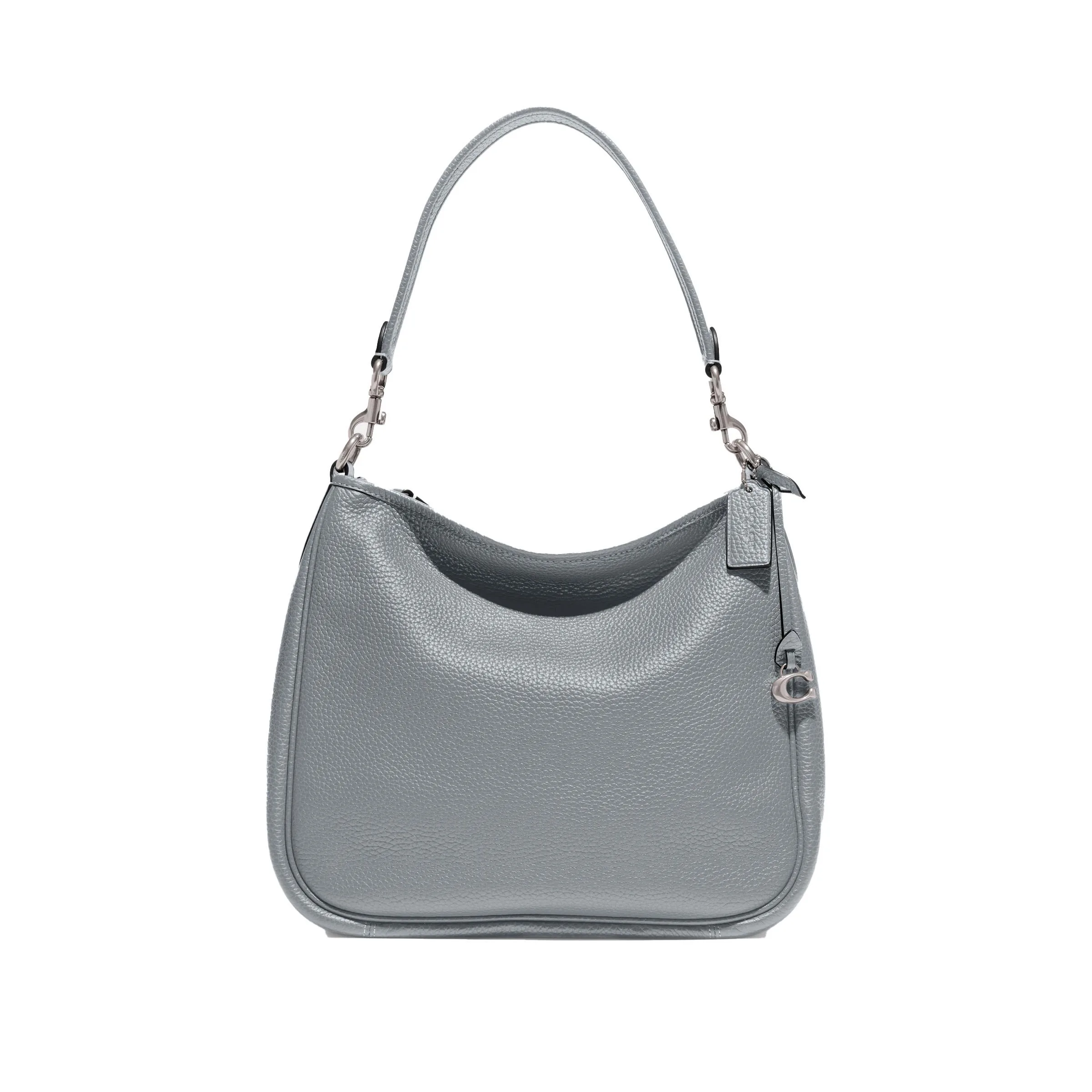 COACH® Soft Pebble Leather Cary Shoulder Bag - Gray Blue/Silver