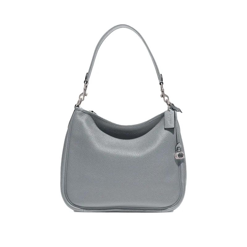 COACH® Soft Pebble Leather Cary Shoulder Bag - Gray Blue/Silver