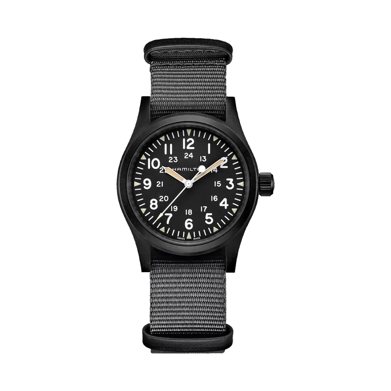 Hamilton Khaki Field Mechanical Black Textile Strap Watch