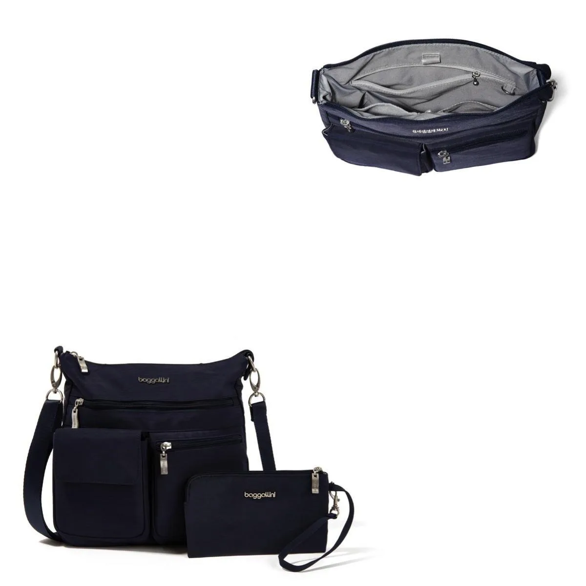 Baggallini Modern Everywhere Slim Crossbody Bag - French Navy Blue
