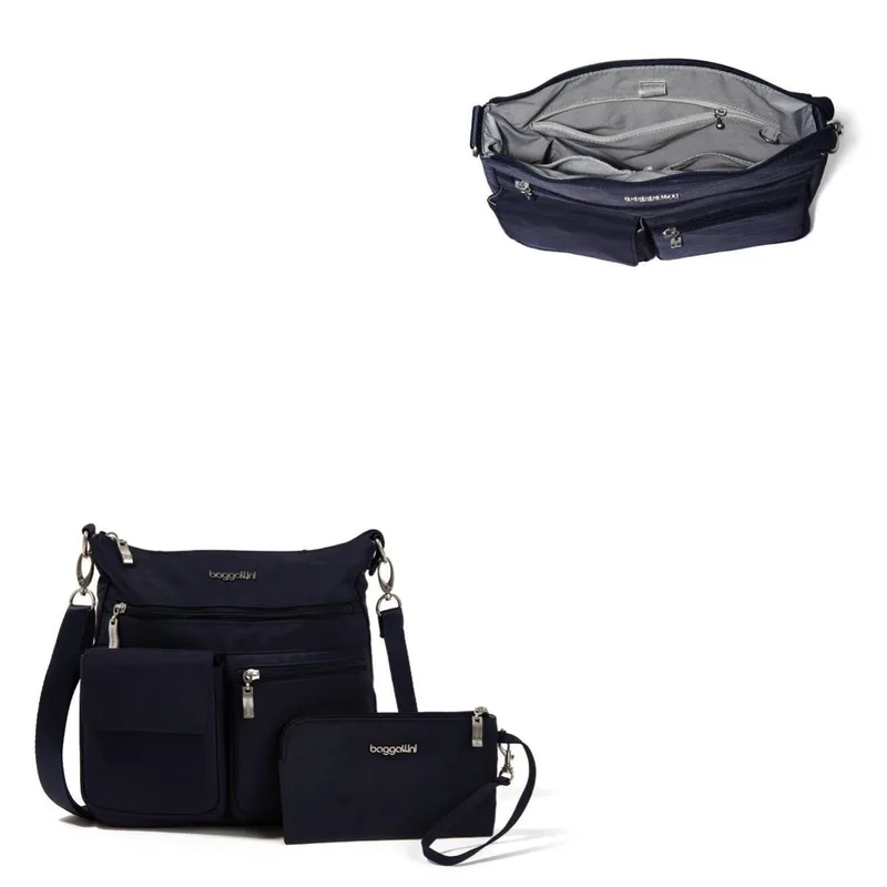 Baggallini Modern Everywhere Slim Crossbody Bag - French Navy Blue